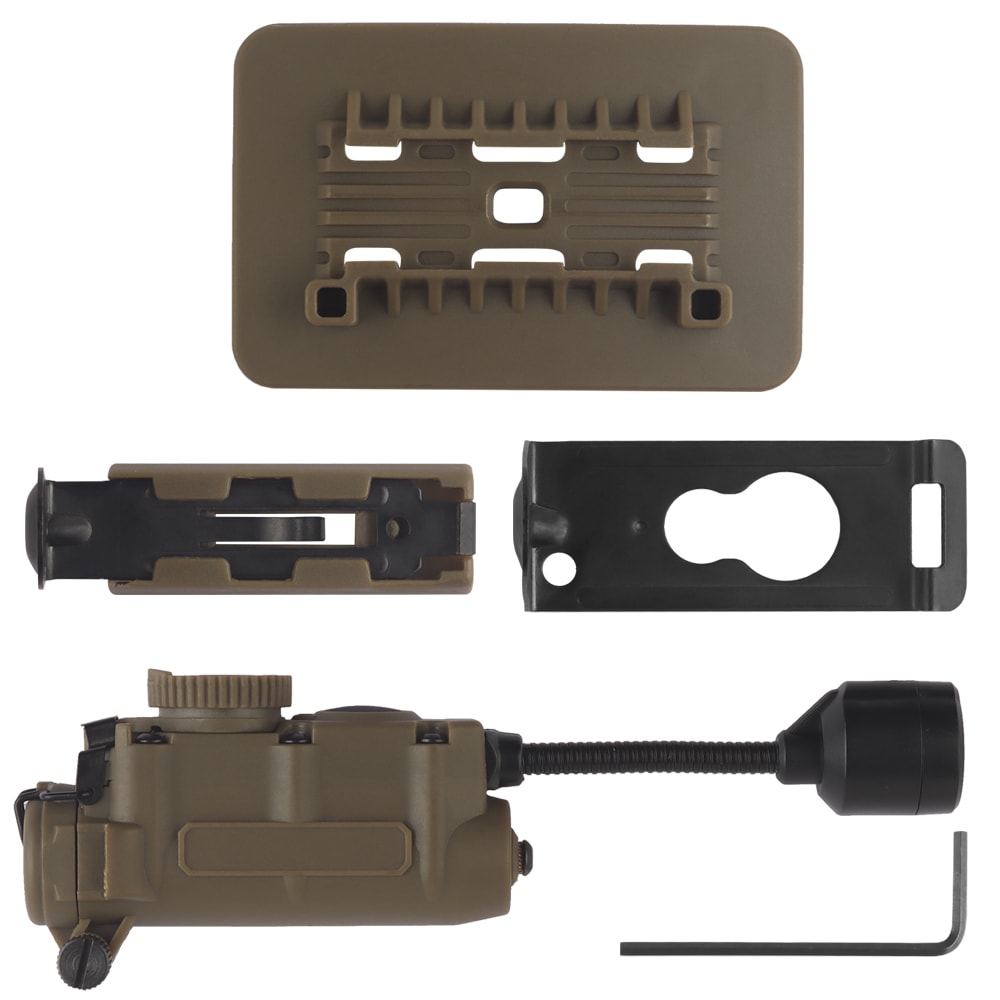 Sidewinder Helmet Tactical Strobe Light Red, Green, Blue, White, IR LED Flashlight for Hunting & Fishing