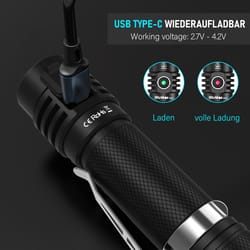 led flashlight rechargeable waterproof torch for hiking & camping