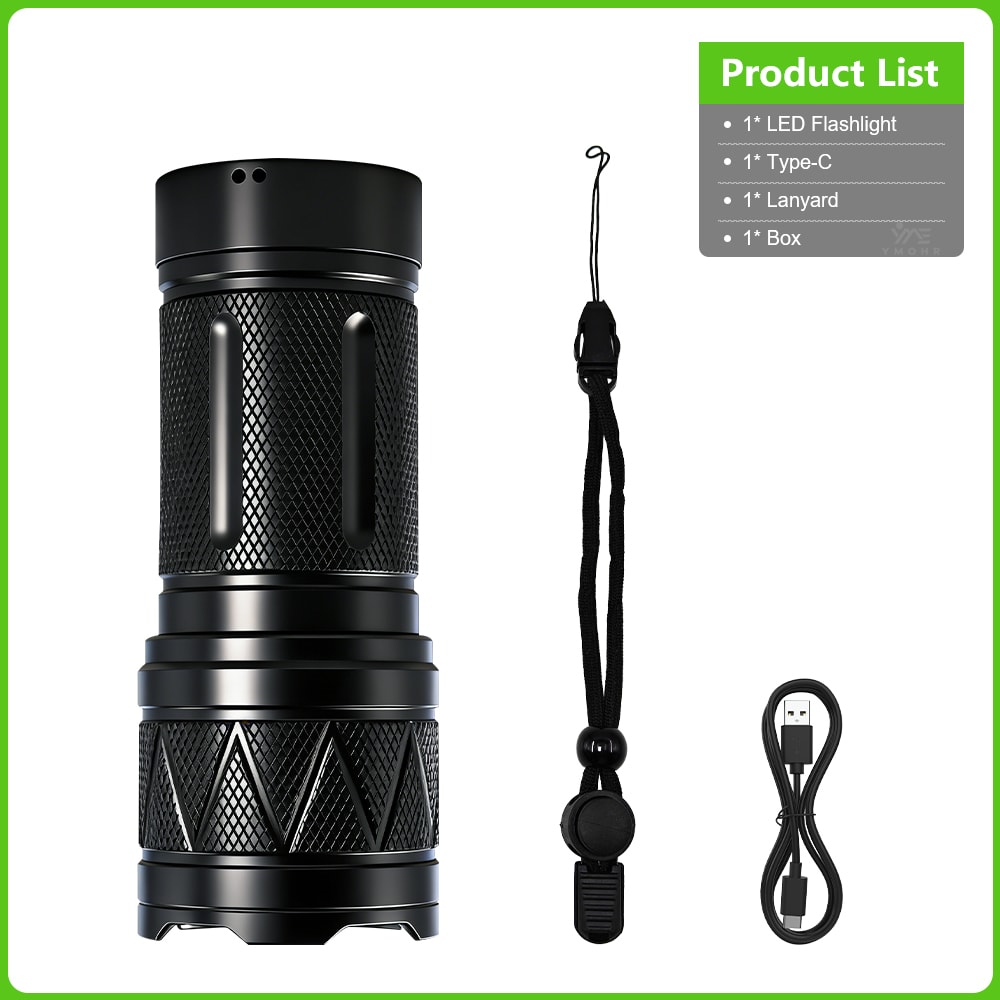 Rechargeable LED Tactical Flashlight With Power Bank Zoom Outdoor Camping Lantern 6