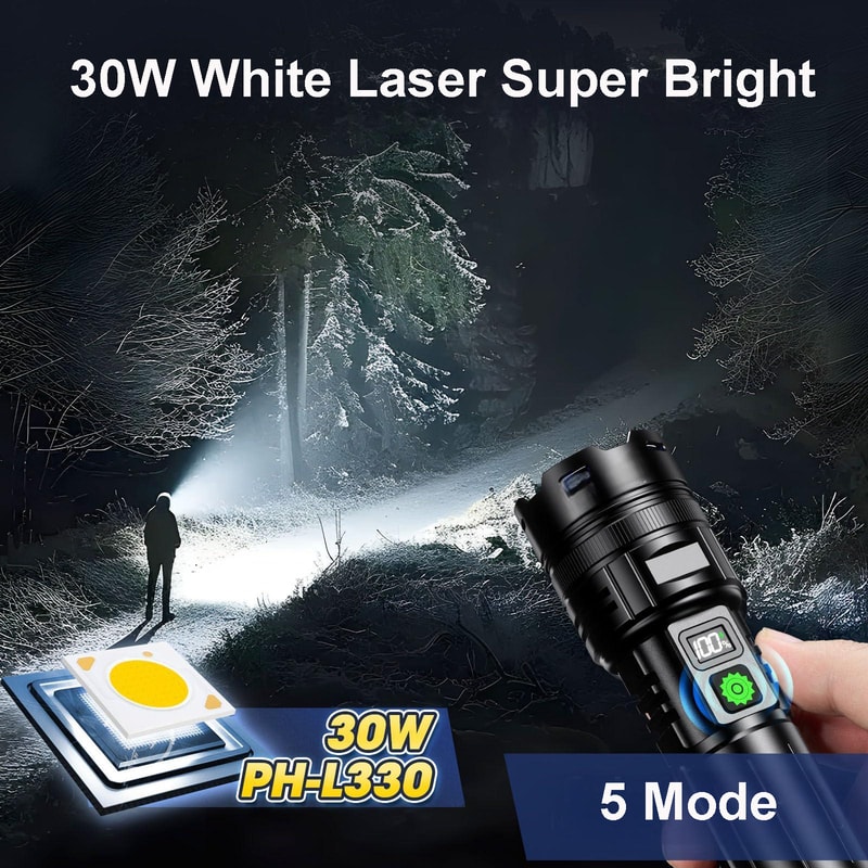 Ultra Bright Lumen LED Flashlight Rechargeable Portable USB C Torch For Outdoor Emergency Use 0