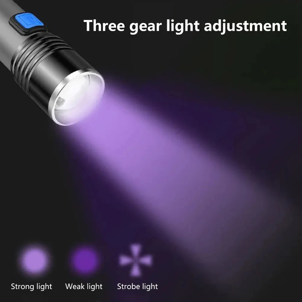 UV Flashlight LED Mini Handheld Ultraviolet Torch For Pet Stains Anti Counterfeiting Detection 3
