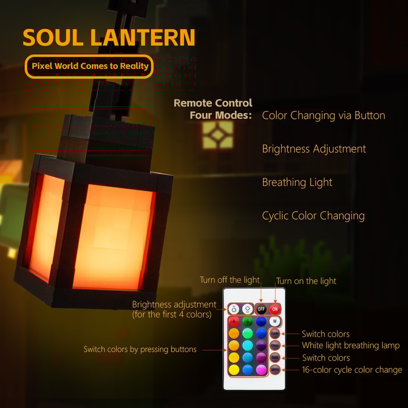 Pixel Style Night Light Portable Lantern Color LED Lantern For DIY Home Decoration Festival Atmosp 3