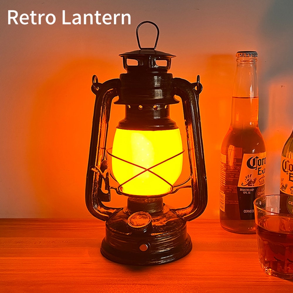 Retro LED Horse Lantern Lamp Rechargeable Hanging Light with Modes for Bar & Restaurant Decor
