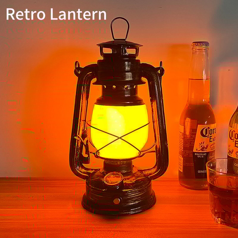 Retro LED Horse Lantern Lamp Rechargeable Hanging Light with Modes for Bar & Restaurant Decor