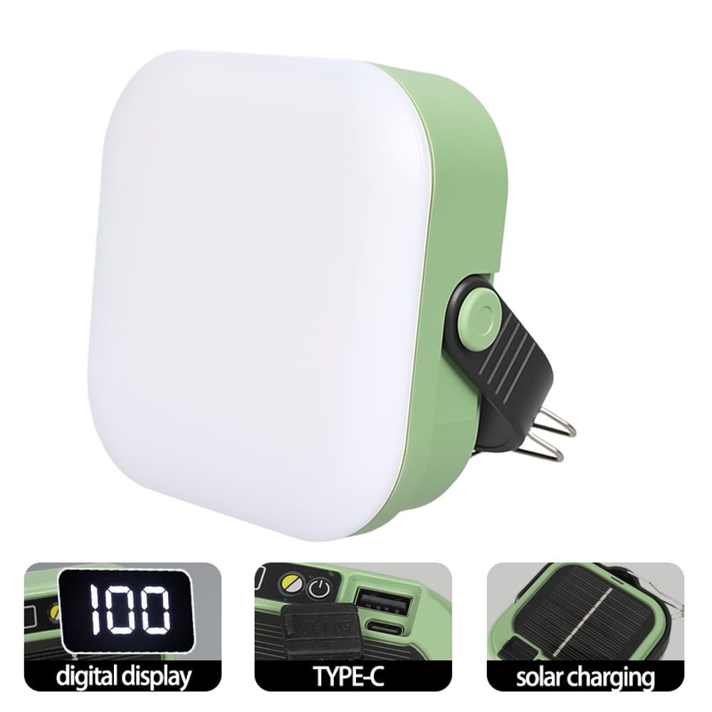 High Power Solar LED Camping Lantern Rechargeable Emergency Power Bank With Light Modes For Camping 5