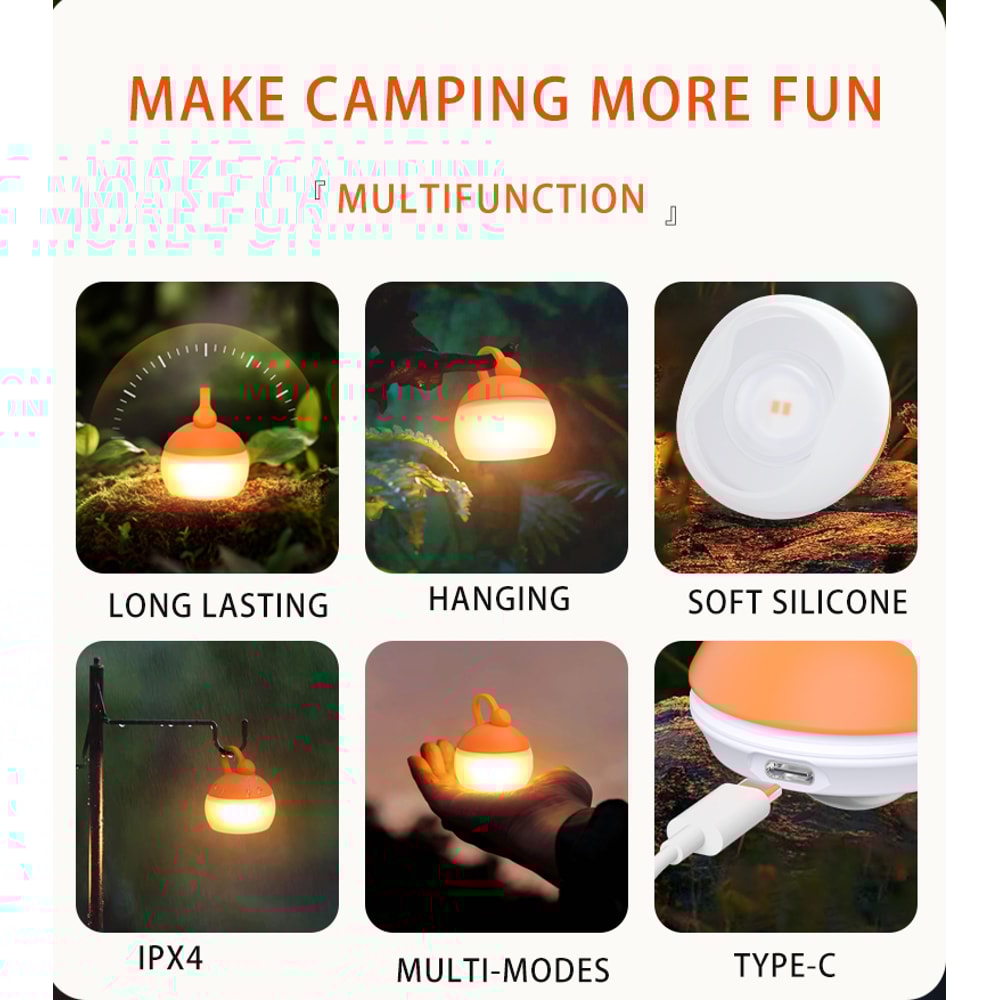 Mini Retro USB Rechargeable Camping Lantern Portable Battery Powered Night Light 1