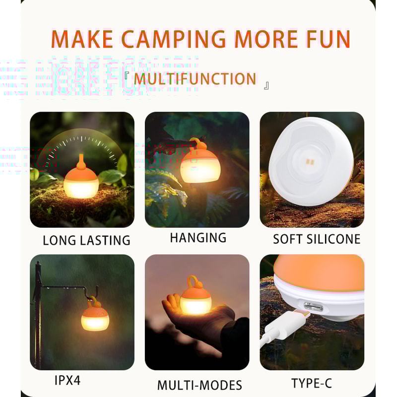 Mini Retro USB Rechargeable Camping Lantern Portable Battery Powered Night Light 1