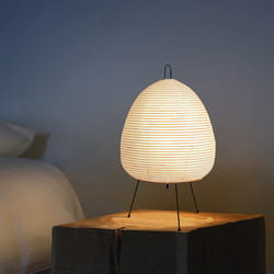 japanese style paper table lamp with tripod stand led desk lamp for bedroom, rice paper lantern lighting