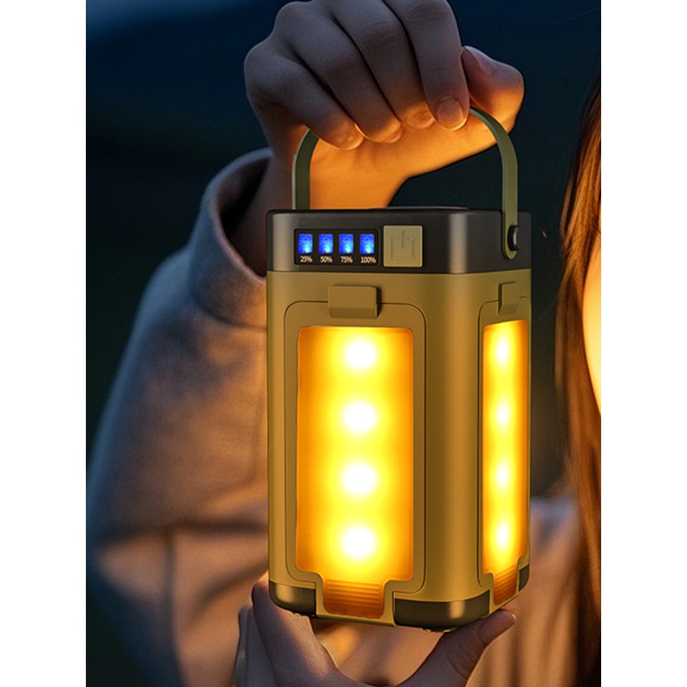 Rechargeable Solar Lantern Power Bank LED Tent Light for Camping, Hiking, Fishing