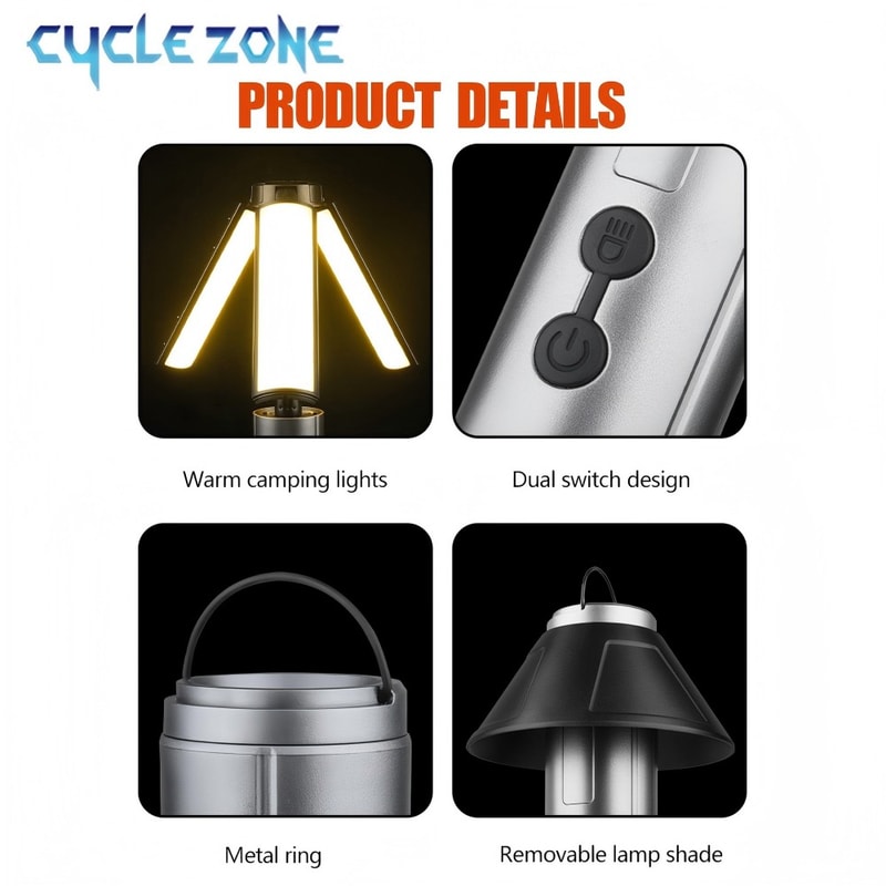 Rechargeable Telescopic Lantern Flashlight with Hook Camping Light for Outdoor and Emergency Use