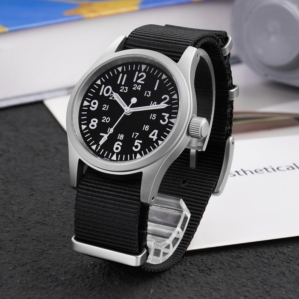 Military Watch With Sweep Movement And Sapphire Crystal Vintage Timepiece 0