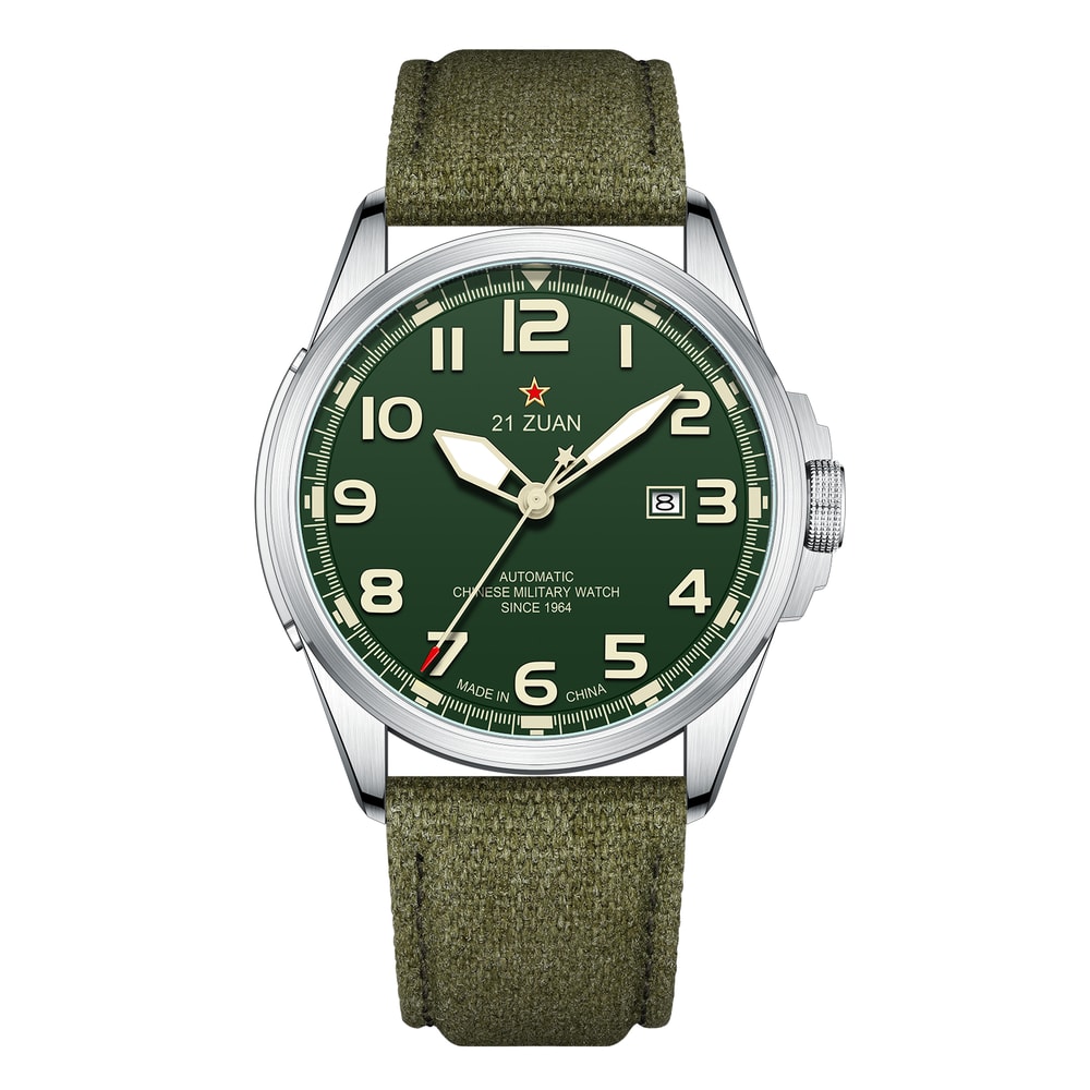 Luxury Military Men Watch with Automatic Mechanical Movement, Wear Resistant Leather Strap, Luminous Display