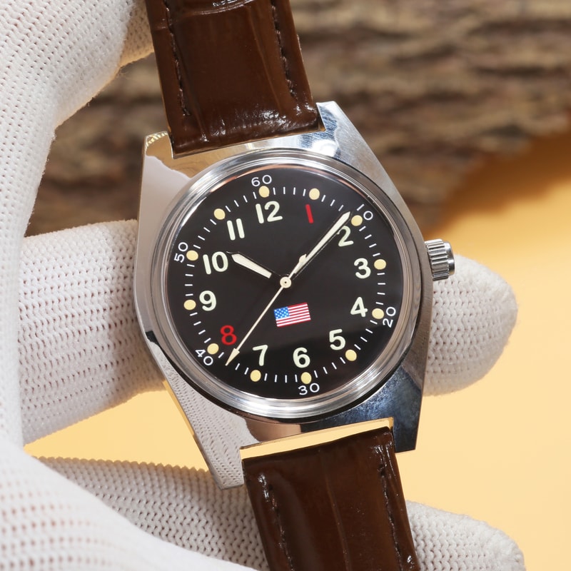 PHANTOM Men Retro Mechanical Watch Stainless Steel Waterproof Military Design Manual Movement 2