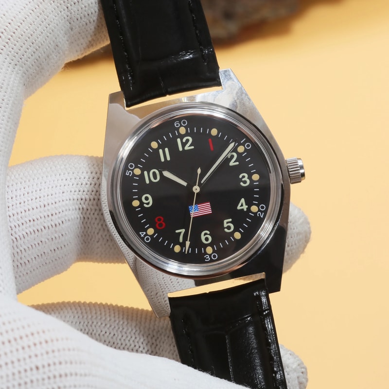 PHANTOM Men Retro Mechanical Watch Stainless Steel Waterproof Military Design Manual Movement 3