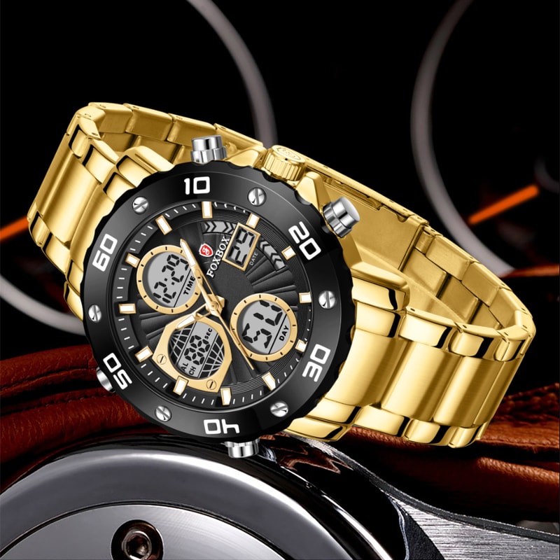 Military Sports Watch For Men Waterproof LED Quartz Digital Wristwatch With Box 2