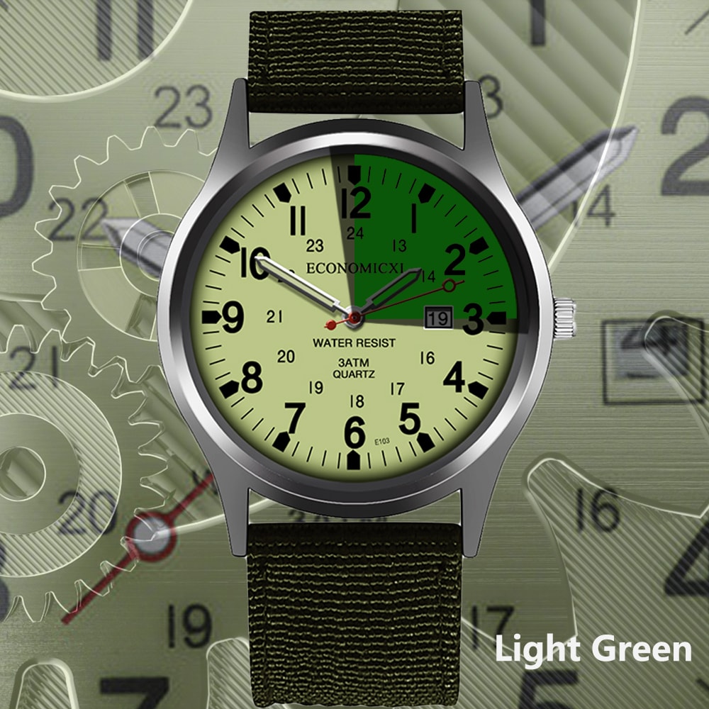 Luminous Hands Military Quartz Watch for Men Casual Nylon Sports Wristwatch