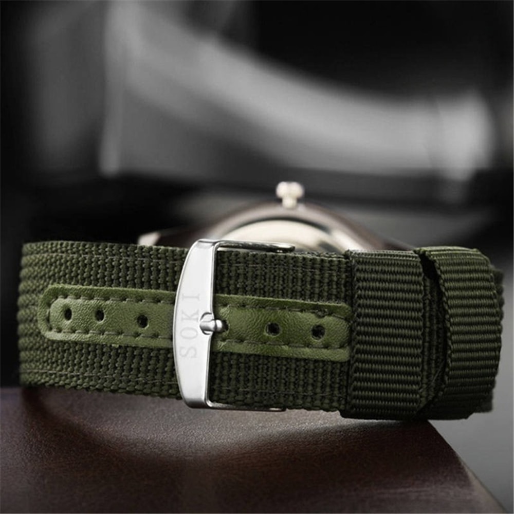 Luminous Hands Military Quartz Watch for Men Casual Nylon Sports Wristwatch
