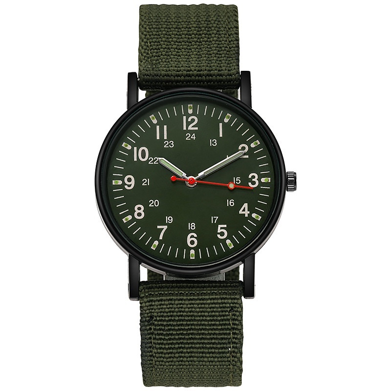 Casual Nylon Band Men's Sports Watch Military Analog Quartz Wristwatch