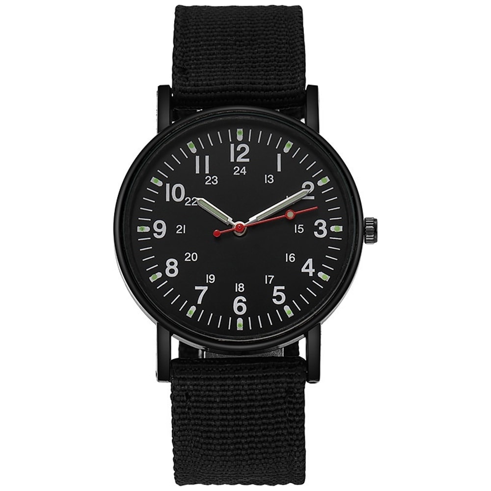 Casual Nylon Band Men's Sports Watch Military Analog Quartz Wristwatch