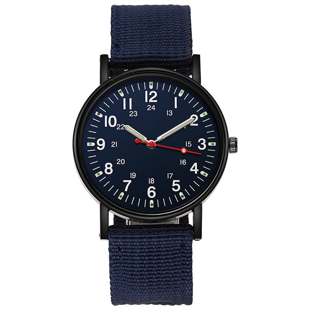 Casual Nylon Band Men's Sports Watch Military Analog Quartz Wristwatch