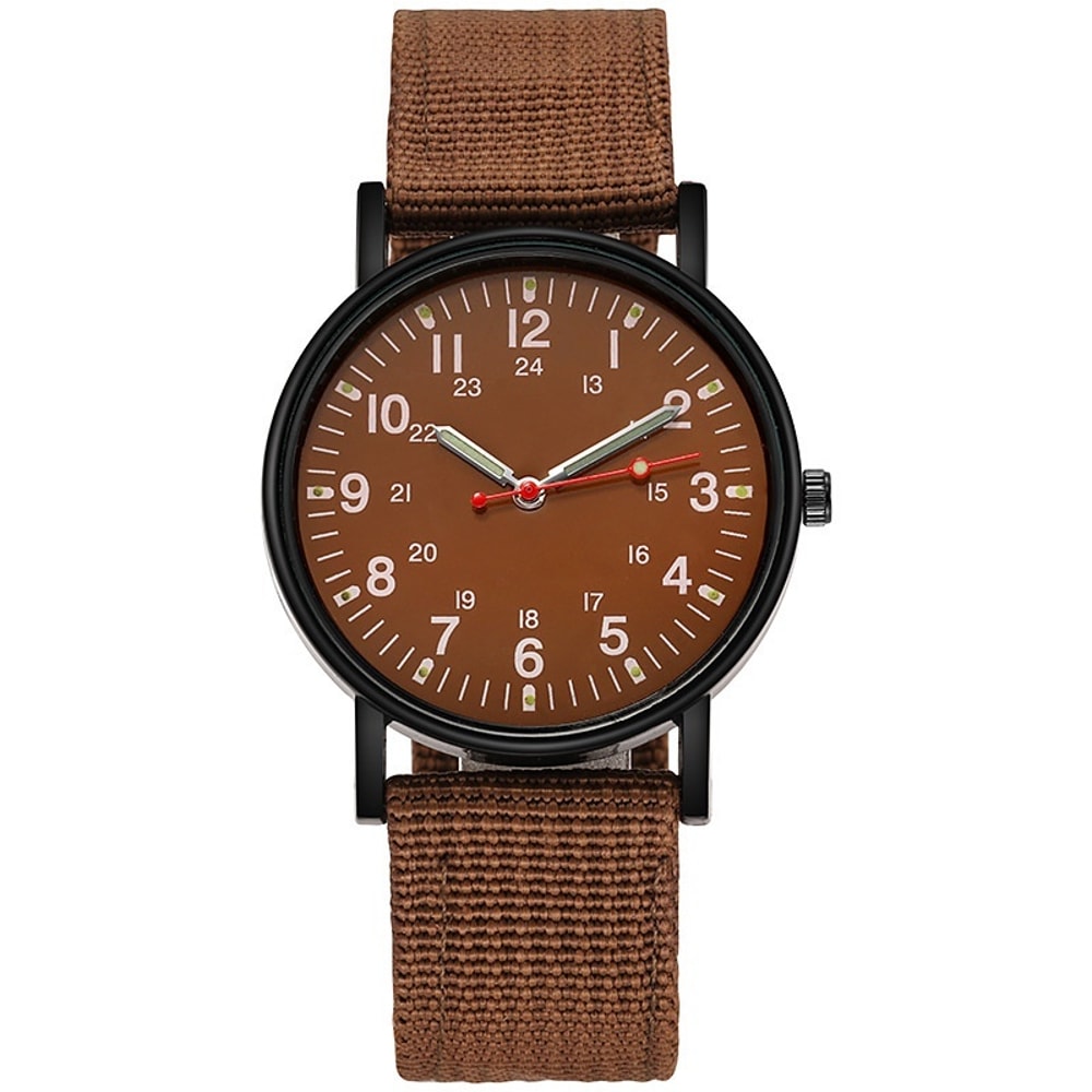 Casual Nylon Band Men's Sports Watch Military Analog Quartz Wristwatch
