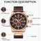 CURREN Men Military Quartz Watch With Leather Strap Chronograph Wristwatch 2