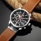 CURREN Men Military Quartz Watch With Leather Strap Chronograph Wristwatch 4