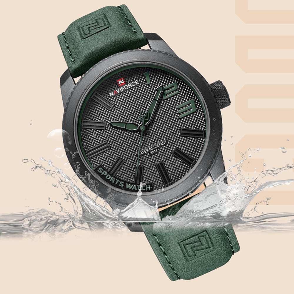 Waterproof Leather Military Sports Watch For Men Shockproof Fashionable Casual Wristwatch 4