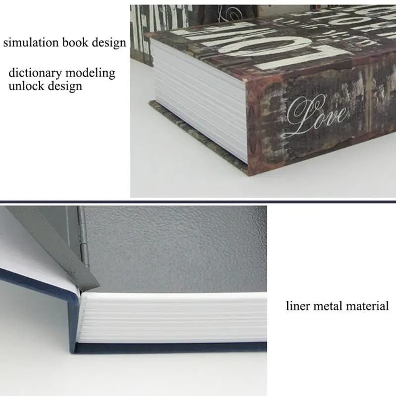 Mini Dictionary Safe Box with Password Security Lock Perfect for Storing Cash, Coins, and Small Valuables