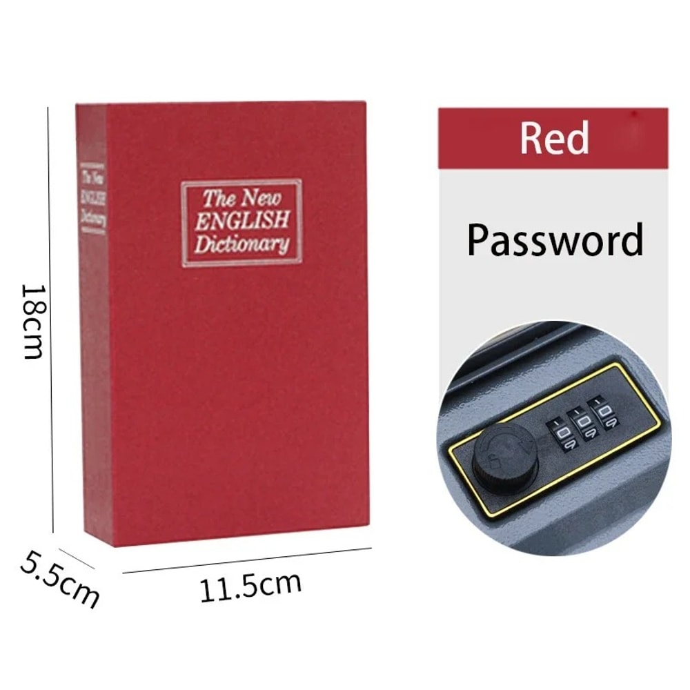Mini Dictionary Safe Box with Password Security Lock Perfect for Storing Cash, Coins, and Small Valuables