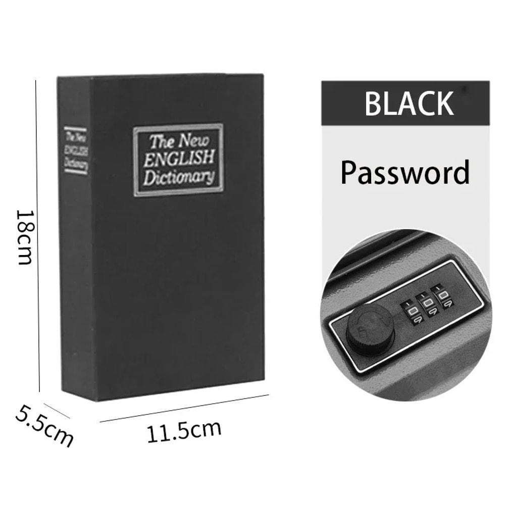 Mini Dictionary Safe Box with Password Security Lock Perfect for Storing Cash, Coins, and Small Valuables