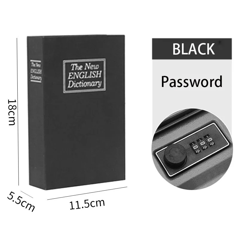 Mini Dictionary Safe Box with Password Security Lock Perfect for Storing Cash, Coins, and Small Valuables