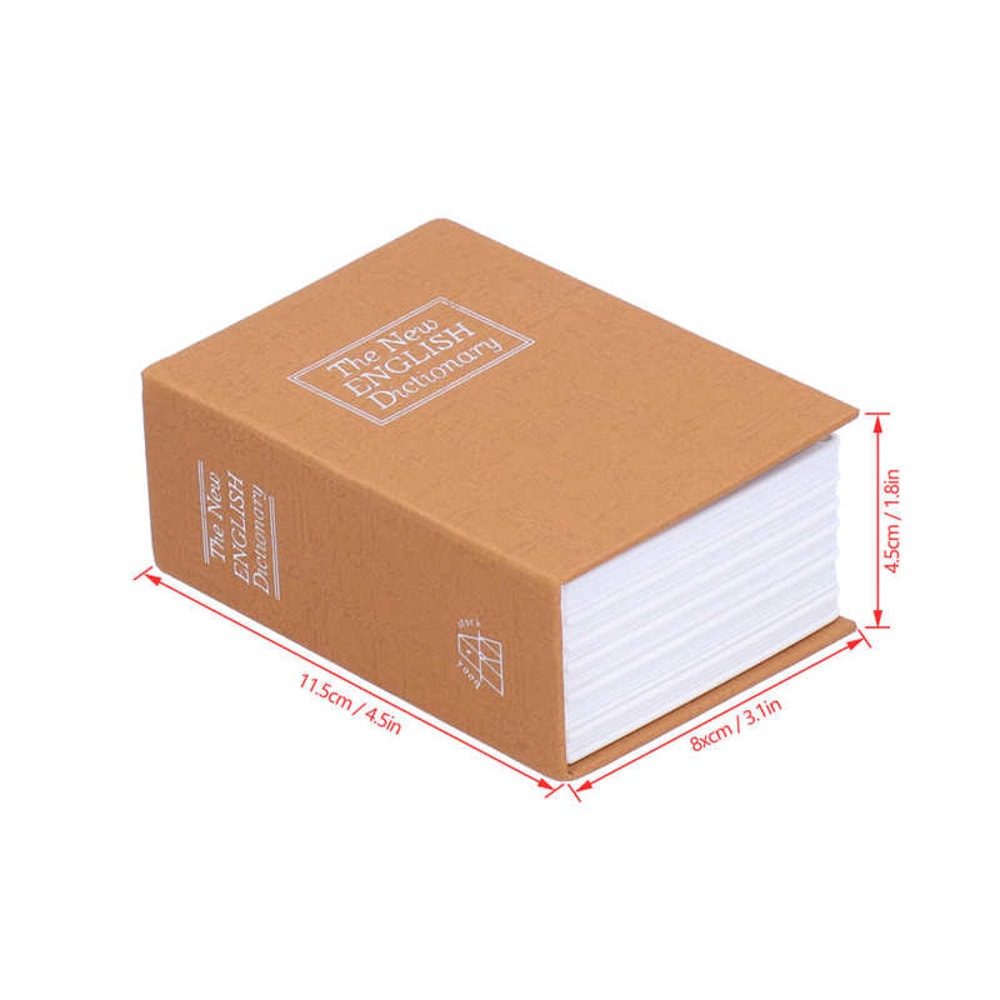 Mini Book Safe Box with Lock and Keys Security for Money & Jewelry