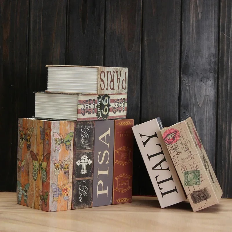 Book Safe with Key Lock Secret Hidden Metal Steel Piggy Bank Box