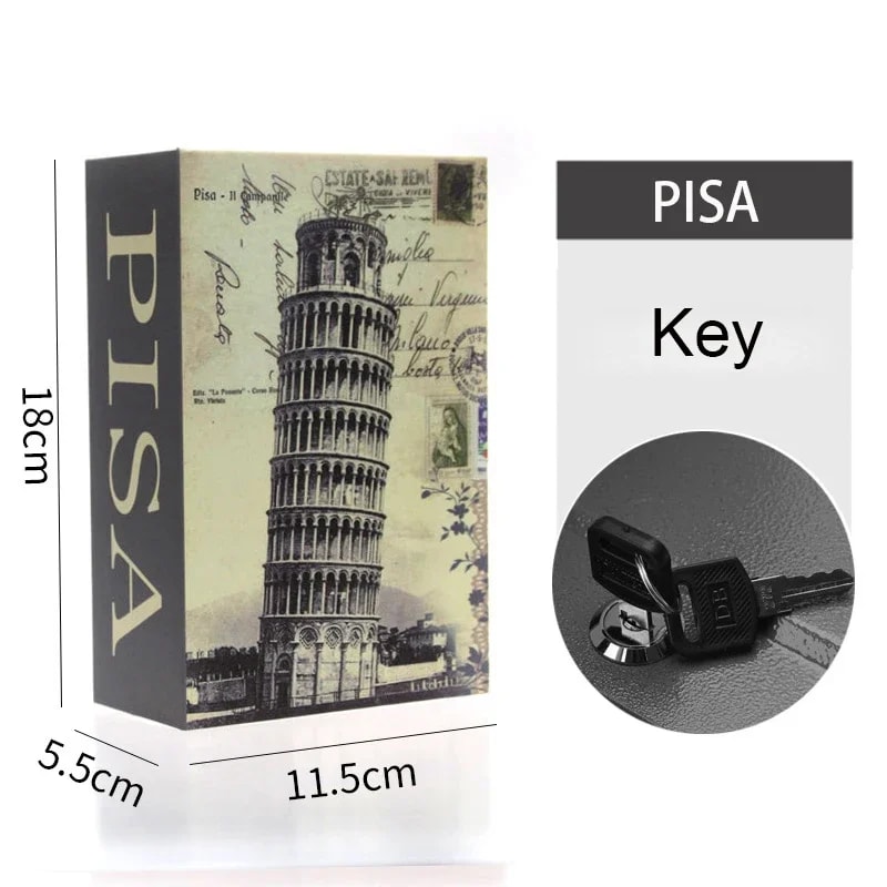 Book Safe with Key Lock Secret Hidden Metal Steel Piggy Bank Box