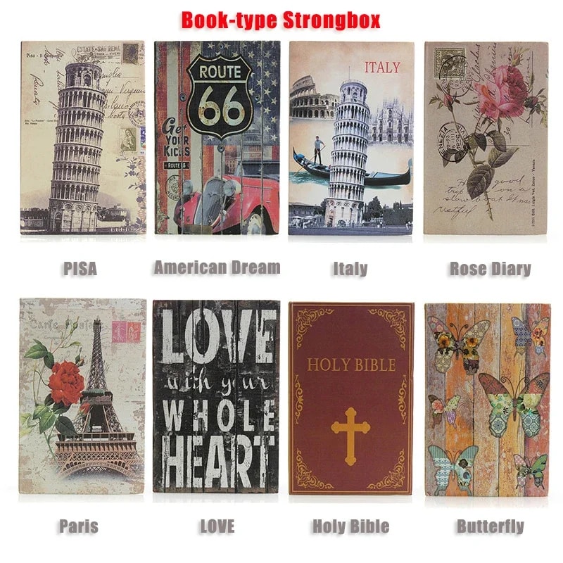 Book Safe with Key Lock Secret Hidden Metal Steel Piggy Bank Box