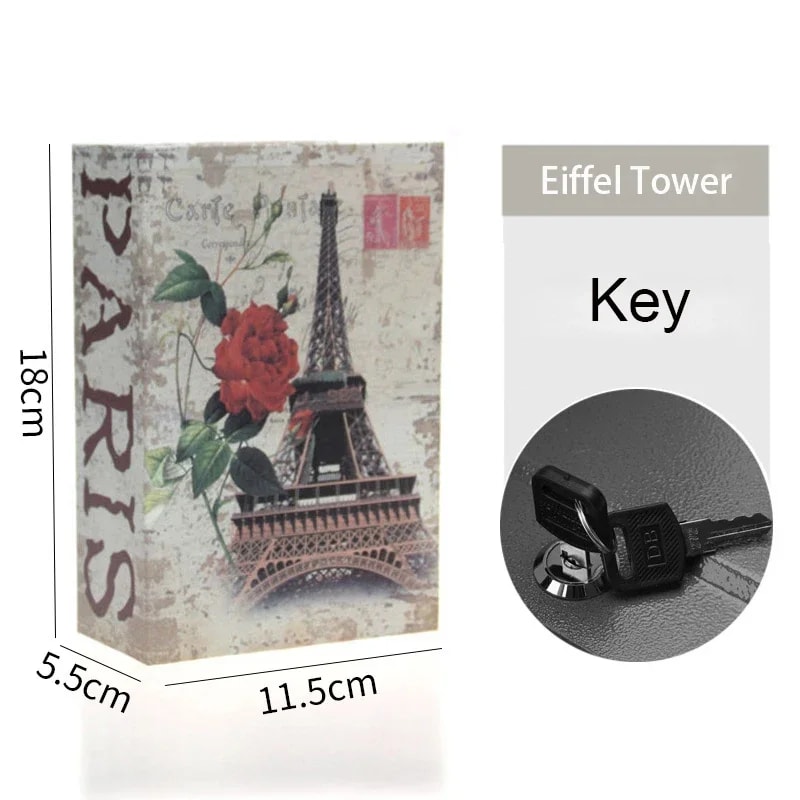 Book Safe with Key Lock Secret Hidden Metal Steel Piggy Bank Box