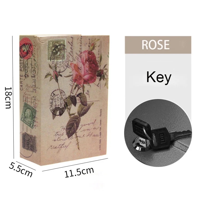 Book Safe with Key Lock Secret Hidden Metal Steel Piggy Bank Box