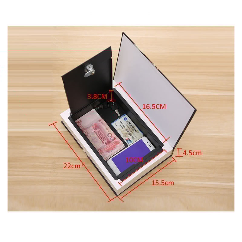 Creative Secret Book Hidden Security Safe Box With KeyCode Lock Classic Book Style Safe For Money 4