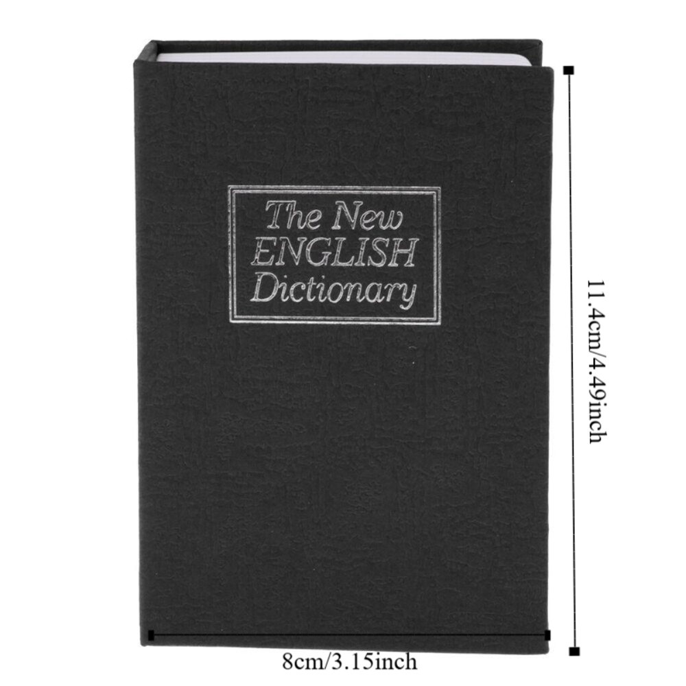 Hollow Book Safe with Lock & Key Diversion Safe Metal Box for Valuables