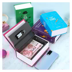 size s password hidden book safe diversion safe with combination lock for home, office, car & travel
