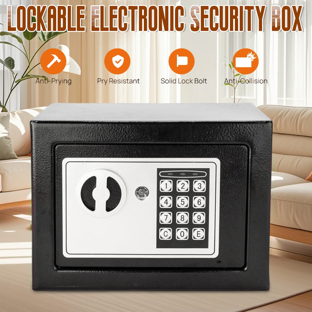Fireproof Digital Keypad Lock Safe For Home Money Jewelry Storage AllSteel Small Security Box 1