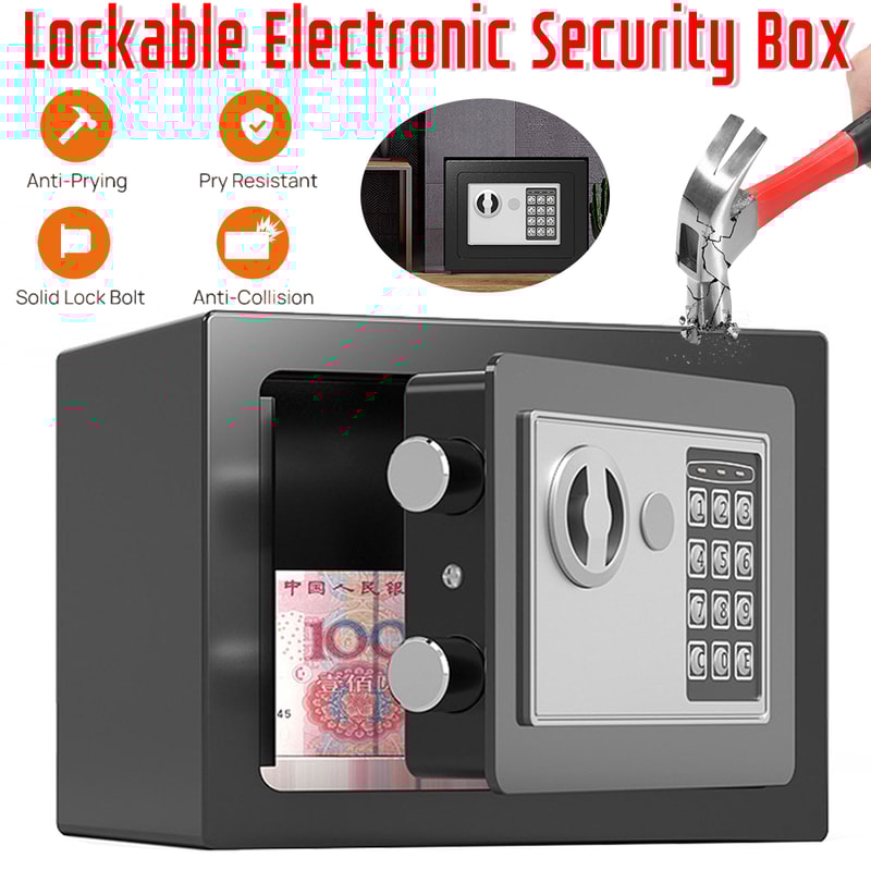 Fireproof Digital Keypad Lock Safe For Home Money Jewelry Storage AllSteel Small Security Box 2