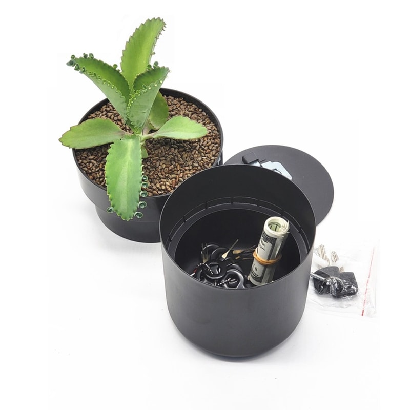 Creative Flowerpot Shaped Iron Money Safe With Password Lock Hidden Storage Box For Anti Theft Cash 0