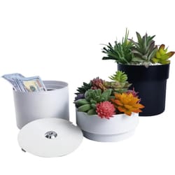 creative iron flowerpot storage box with lock mini money organizer for secure storage