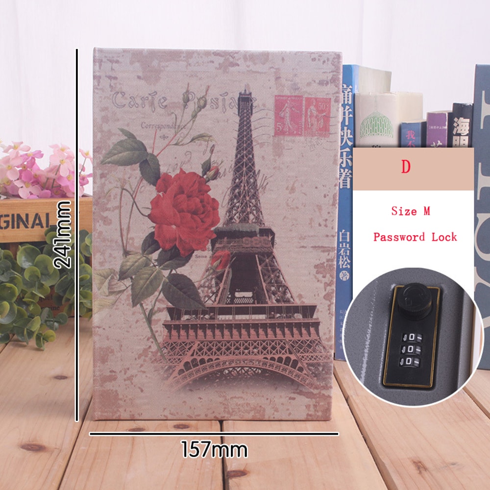 Classic Book Style Hidden Safe Box Steel Password Locker & Piggy Bank