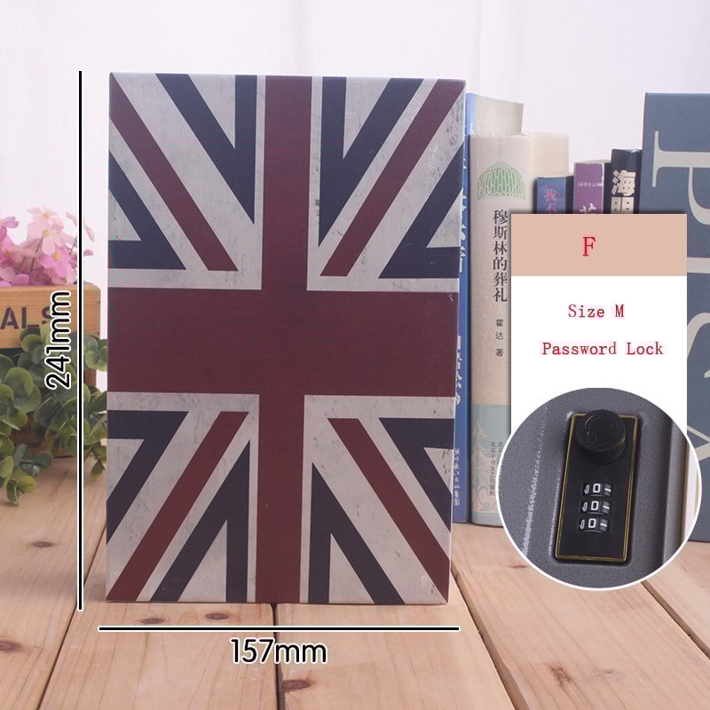 Classic Book Style Hidden Safe Box Steel Password Locker & Piggy Bank