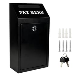 secure cash box with lock wall mount metal donation & mailbox for home, office, and outdoor use