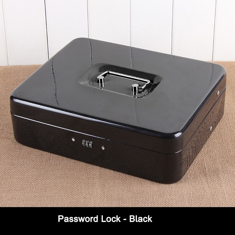 Desk Steel Safe Cash Box With Lock Coin Compartment Bill Clips For Cash Register Home Organizatio 6