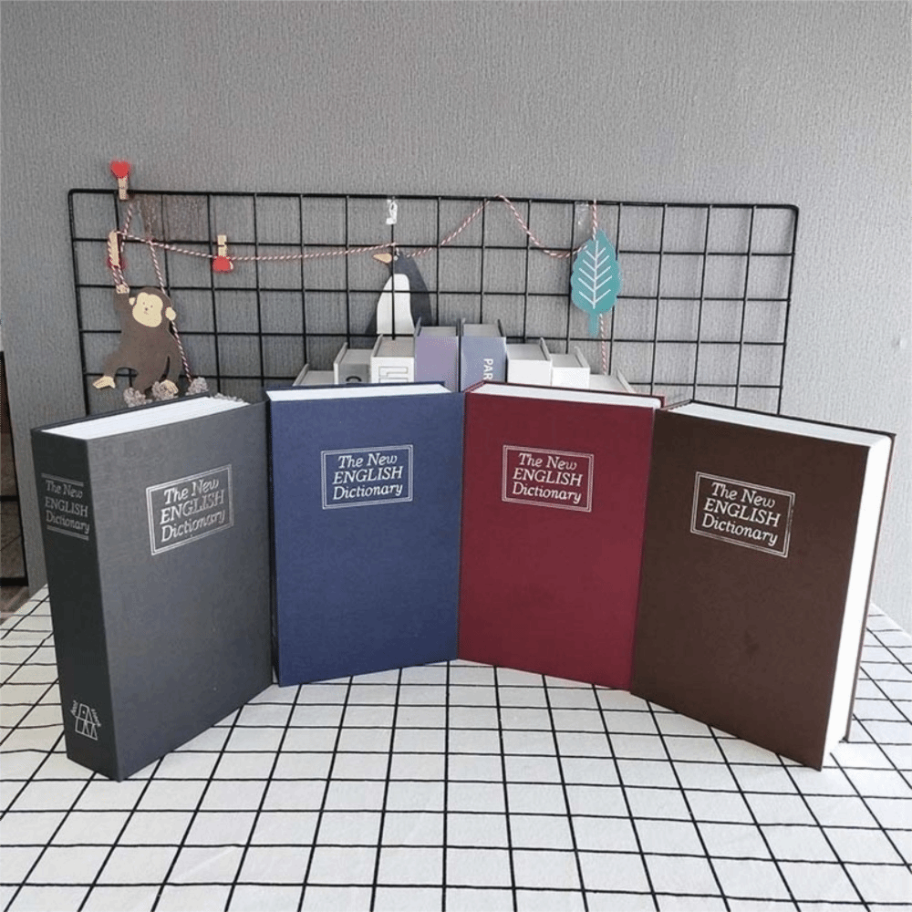 Metal Book Money Box Hollow Book Simulation Piggy Bank With Combination Lock For Secure Storage 4